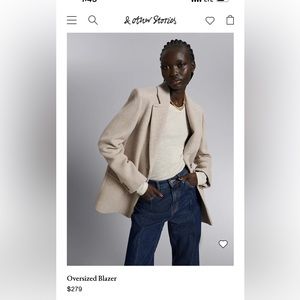 & Other Stories Oversized Wool Blend Blazer